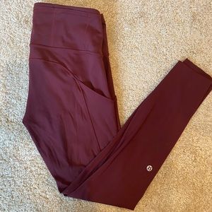 Lululemon Leggings-Size 6-Wine Color
